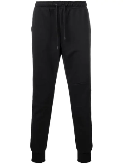 Fendi Ff-taped Cotton-blend Jersey Track Pants In Black