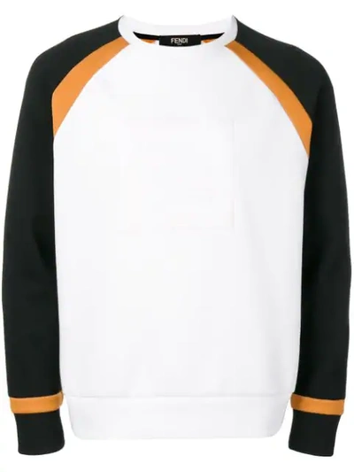 Fendi 3d Ff-logo Cotton-blend Jersey Sweatshirt In White