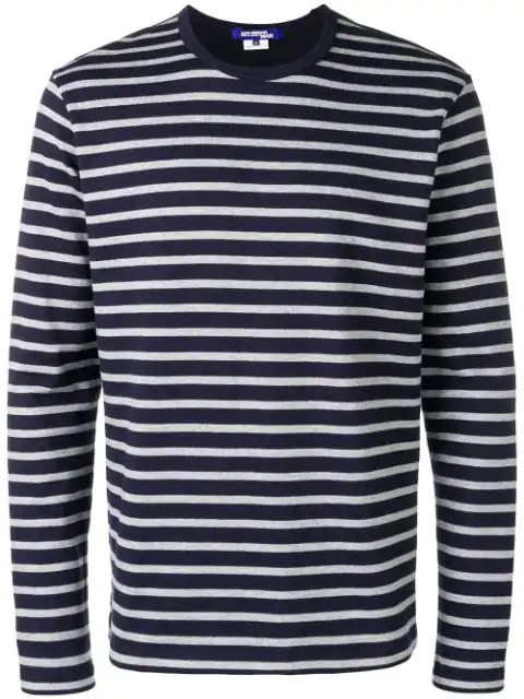 Junya Watanabe Striped Cotton-jersey Long-sleeved Top In Blue | ModeSens