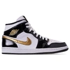 Nike Jordan Kids' Toddler Air Retro 1 Mid Se Casual Shoes In Black/metallic Gold/white