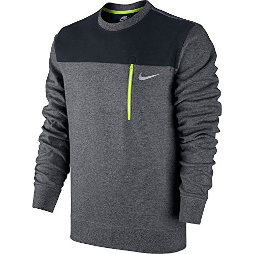 Nike Ultra Crew Sweatshirt Grey/black/volt 679403-091 | ModeSens