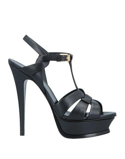 Saint Laurent Sandals In New Vert Fonce