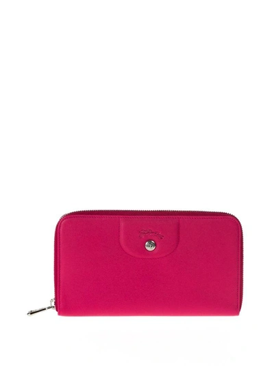 Longchamp Wallet Le Pliage Cuir In Pink
