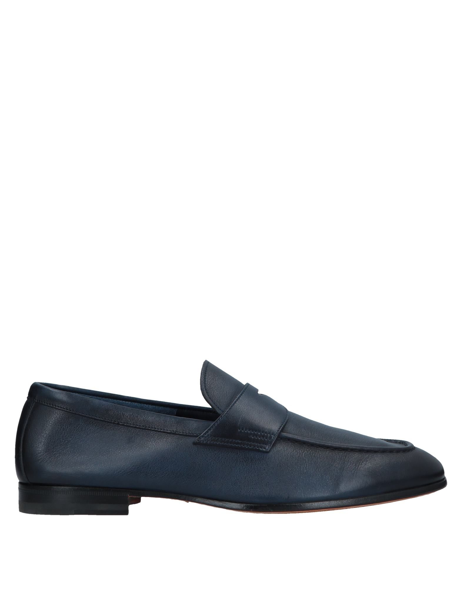 Santoni Loafers In Dark Blue | ModeSens