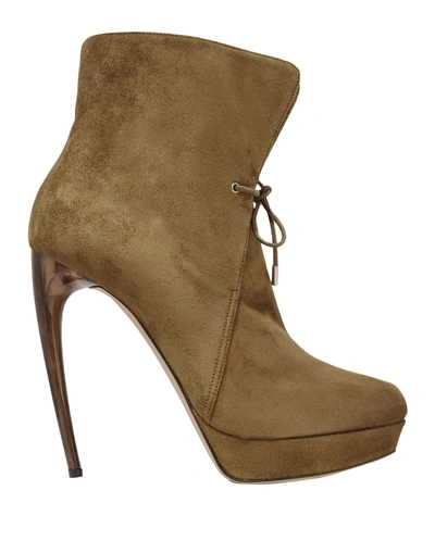 Alexander Mcqueen Ankle Boot In Military Green