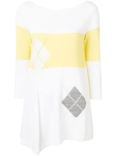 D-exterior Colour Block Sweater In Yellow