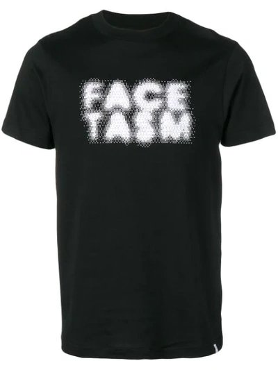 Facetasm Faded Logo Print T-shirt In Black