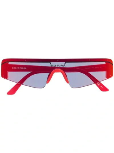 Balenciaga Futuristic Sunglasses In Red
