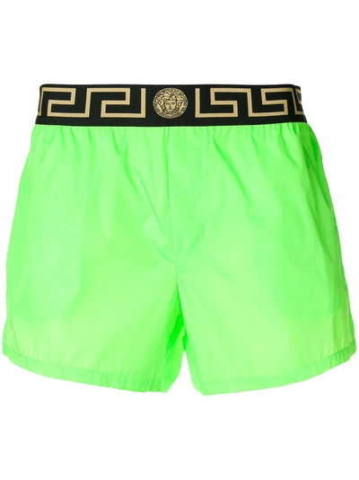 Versace Greca Border Swim Shorts - Green In Green
