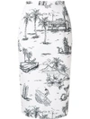 N°21 Printed Pencil Skirt In White