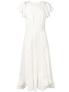 Chloé Floral Panelled Dress In White