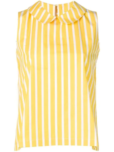 Société Anonyme Striped Sleeveless Top In Yellow