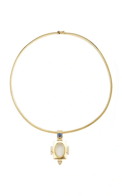 Ark Devi 18k Gold Multi-stone Necklace In White
