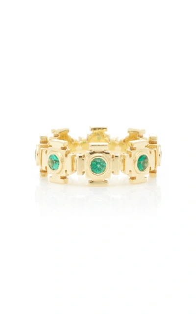Ark Gateways 18k Gold Emerald Ring In Green