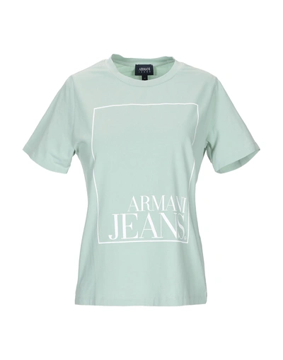 Armani Jeans T-shirts In Light Green