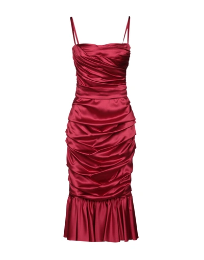 Dolce & Gabbana 3/4 Length Dresses In Brick Red
