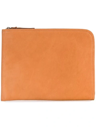 Officine Creative Tablet Zipped Clutch In Brown