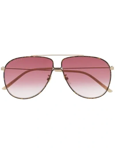 Gucci Aviator-frame Sunglasses In Gold