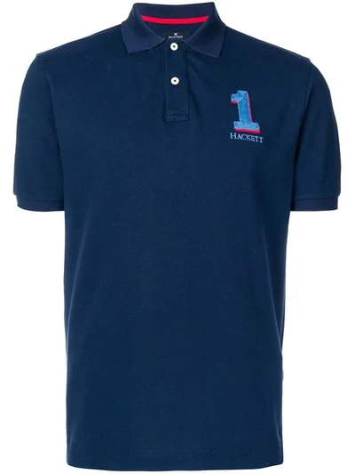 Hackett Short Sleeved Polo Shirt In Blue