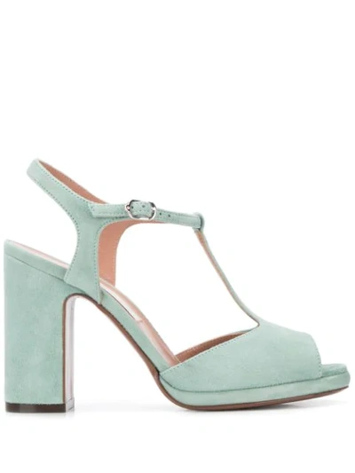 L'autre Chose T-strap Heeled Sandals In Green