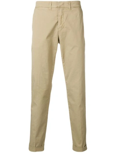 Fay Slim-fit Chino Trousers In Neutrals