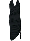 Lanvin Ruched Asymmetric Dress - Black