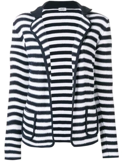 Liu •jo Knit Striped Blazer In White
