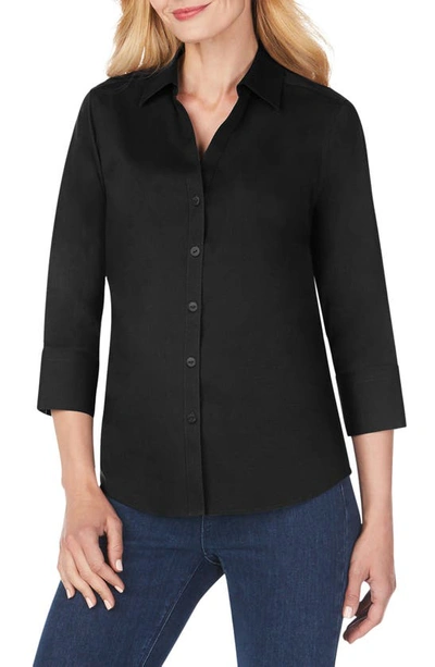 Foxcroft Mary Button-up Blouse In Black