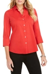 Foxcroft Mary Button-up Blouse In Red Pepper