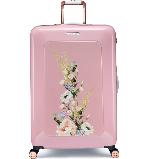 hard shell floral suitcase