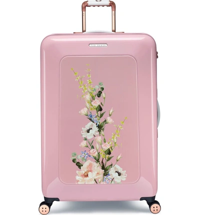 Ted Baker Large Elegant Print 32-inch Hard Shell Spinner Suitcase In Pink