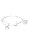 Alex And Ani Color Code Adjustable Wire Bangle In April - Crystal/ Silver