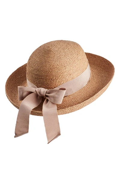 Helen Kaminski Newport Raffia Straw Hat In Nougat/lotus