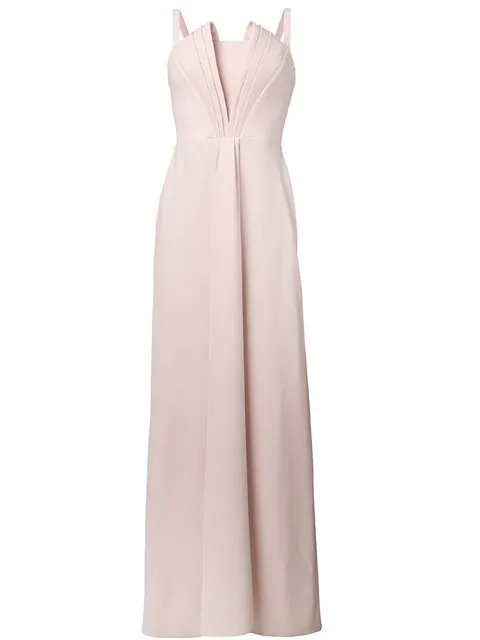 Emporio Armani Pleat Detail Evening Dress In Neutrals | ModeSens