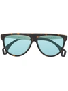 Gucci Eyewear Aviator Frame Sunglasses - 棕色 In Multi