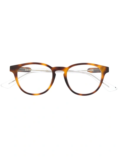 Gucci Oval Frame Glasses In Brown