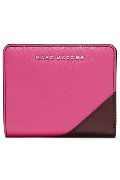 Marc Jacobs Woman Two-tone Textured-leather Wallet Pink