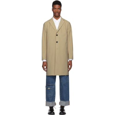 Harris Wharf London Beige Light Technical Overcoat In 446 Camel