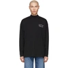 Martine Rose Black Funnel Neck Long Sleeve T-shirt