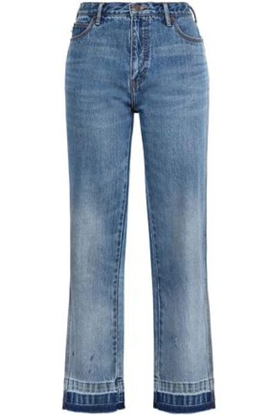 Marc Jacobs Faded High-rise Straight-leg Jeans In Mid Denim