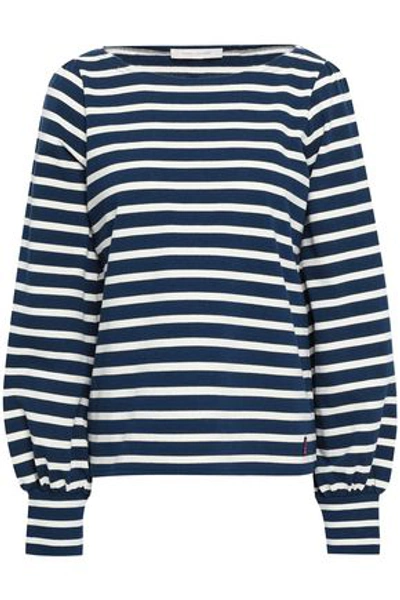 Marc Jacobs Woman Striped Cotton-jersey Top Navy