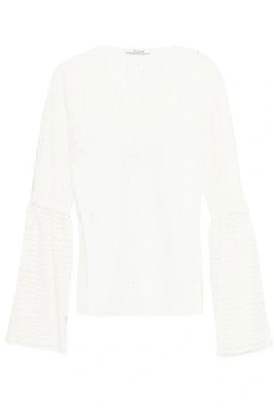 Derek Lam 10 Crosby Layered Cotton-knit Top In White