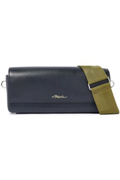3.1 Phillip Lim Ray Baguette Textured-leather Shoulder Bag In Black