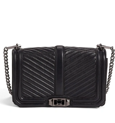 Rebecca Minkoff 'chevron Quilted Love' Crossbody Bag In Black 2