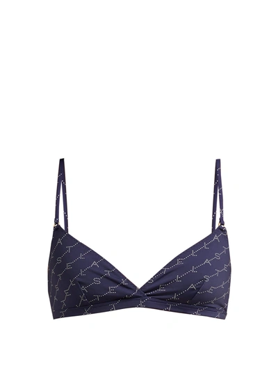 Stella Mccartney Women's Stella Monogram Triangle Bikini Top In Blue