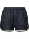 Gucci Monogram Bee Embroidery Swim Shorts In Blue