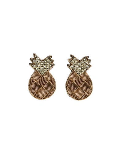 Mignonne Gavigan Pineapple Stud Earrings In Brown