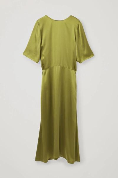 cos green silk dress Long In Yellow Slip dress