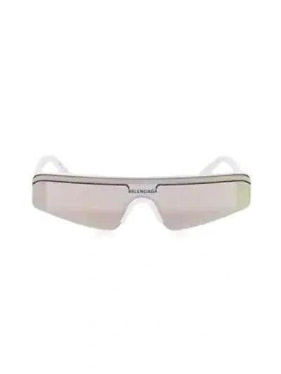Balenciaga 99mm Angular Narrow Sunglasses In White