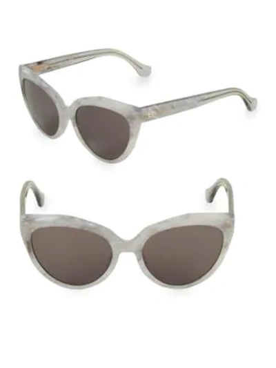 Balenciaga Marble 56mm Cat Eye Sunglasses In White